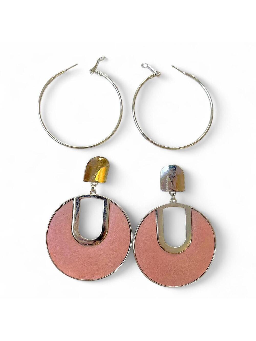 A set of 2 Vintage Silver and Pink earrings.